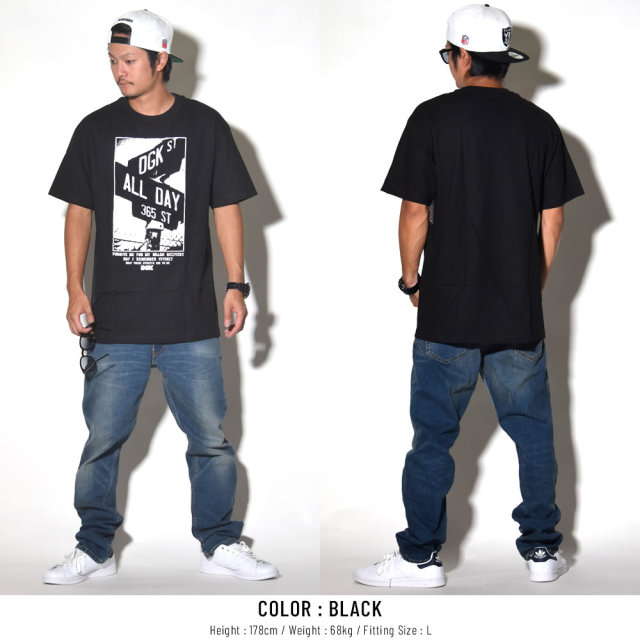 DGK ディージーケー 半袖Tシャツ STREETS TEE ブラック (DT-4157)