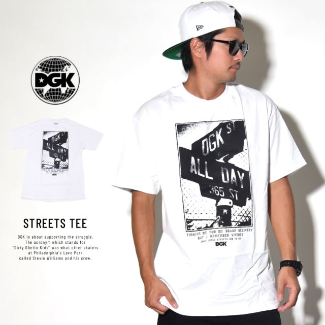 DGK ディージーケー 半袖Tシャツ STREETS TEE ホワイト (DT-4158)