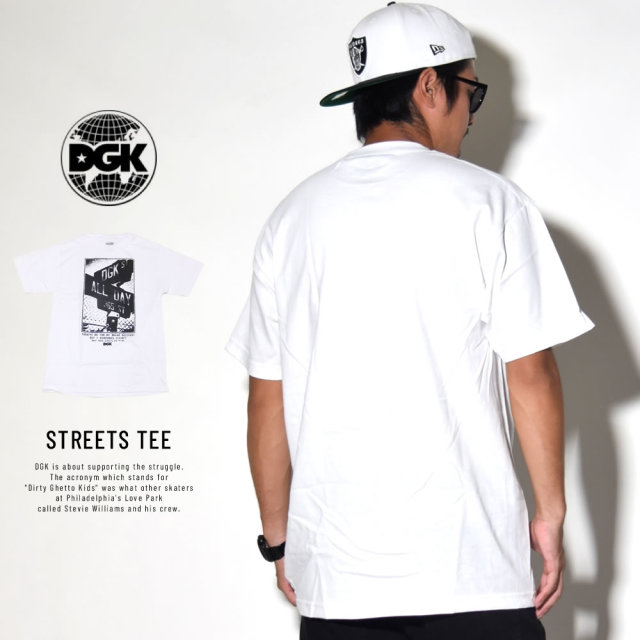 DGK ディージーケー 半袖Tシャツ STREETS TEE ホワイト (DT-4158)