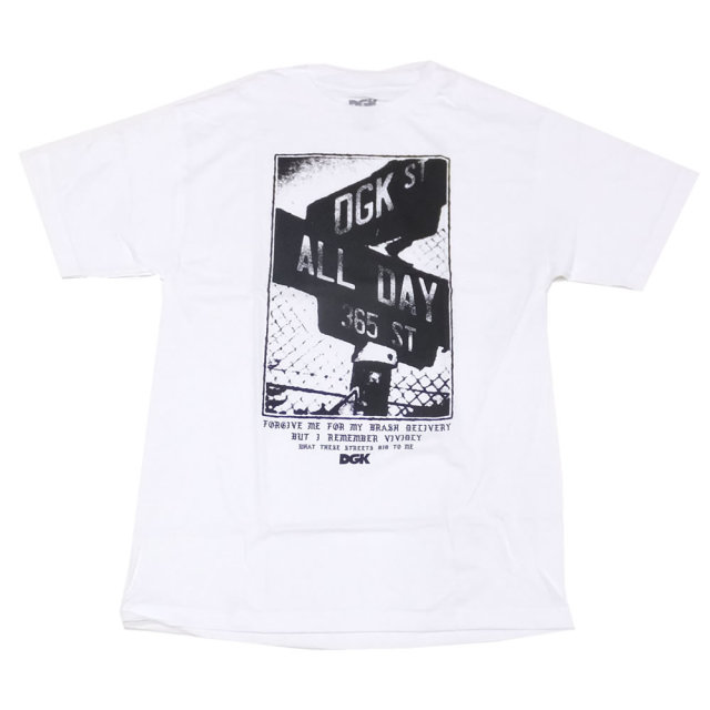 DGK ディージーケー 半袖Tシャツ STREETS TEE ホワイト (DT-4158)