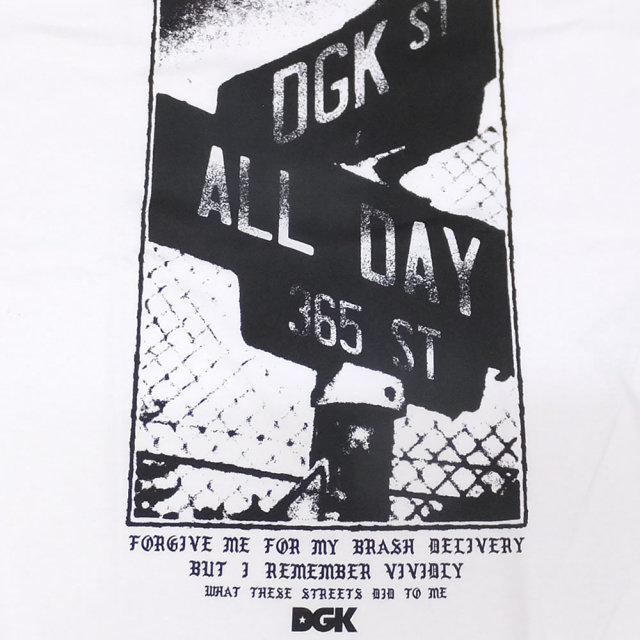 DGK ディージーケー 半袖Tシャツ STREETS TEE ホワイト (DT-4158)