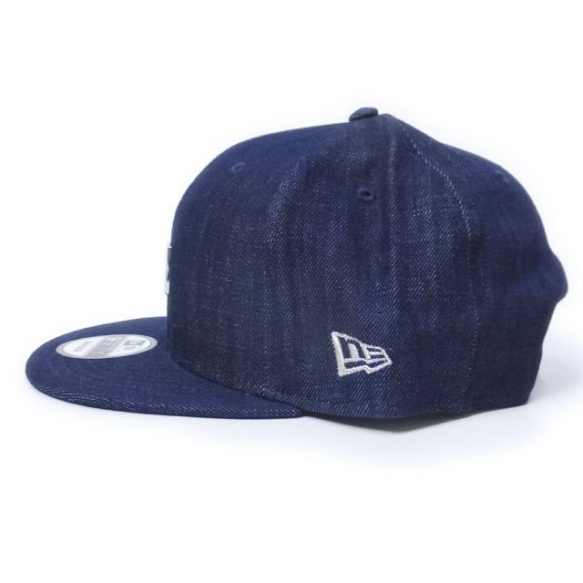 NEW ERA ニューエラ スナップバックキャップ 9FIFTY メタルプレート ニューエラオールドロゴ インディゴデニム シルバーメタル (11597915)