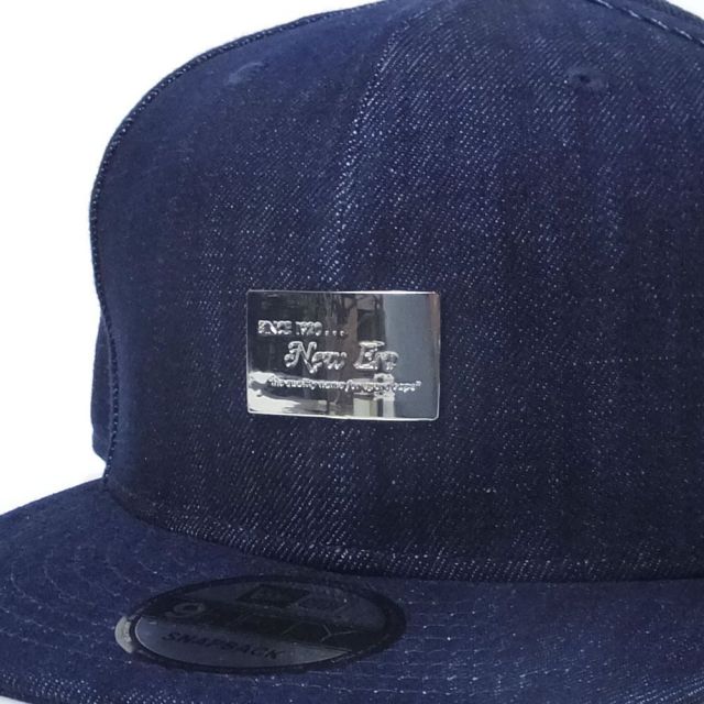NEW ERA ニューエラ スナップバックキャップ 9FIFTY メタルプレート ニューエラオールドロゴ インディゴデニム シルバーメタル (11597915)