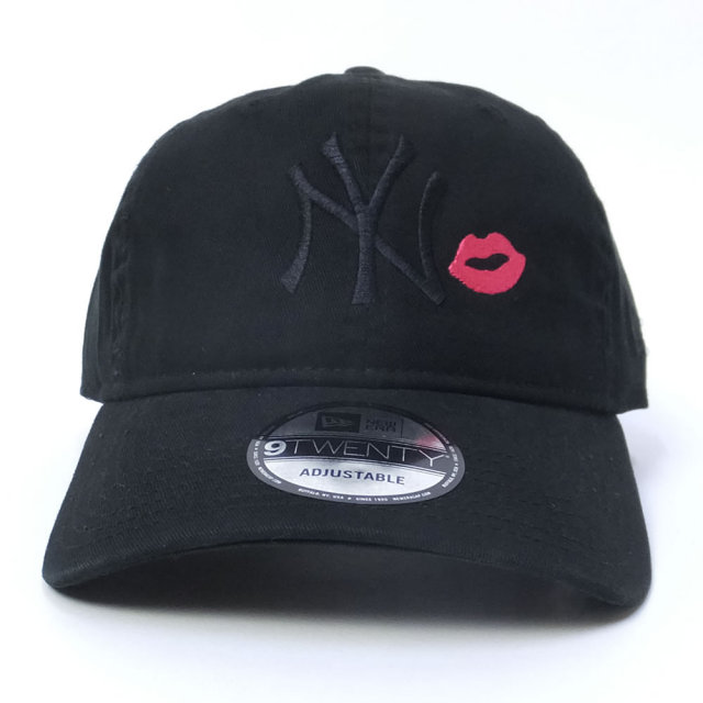 NEW ERA ニューエラ カーブキャップ 9TWENTY クロスストラップ ニューヨーク・ヤンキース リップ ブラック×ブラック ストロベリーリップ (11597974)