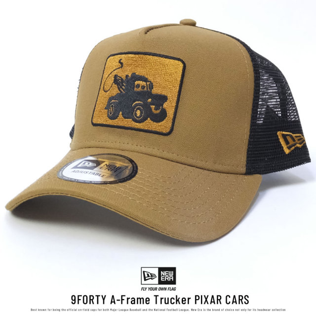 NEW ERA ニューエラ メッシュキャップ 9FORTY Aフレーム トラッカー ピクサー カーズ シルエット メーター ダックタン×ブラック (11598023)