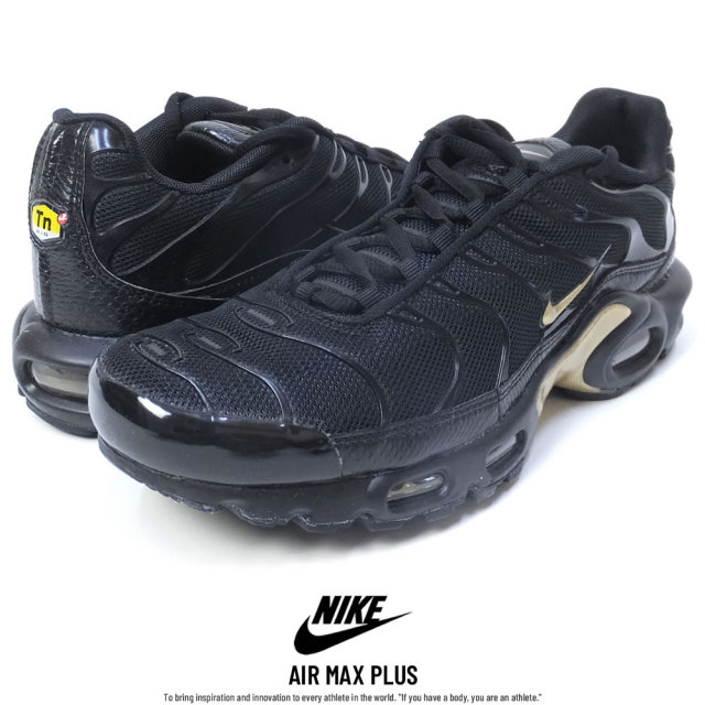 NIKE ナイキ スニーカー AIR MAX PLUS BLACK/METALLIC-GOLD (852630-022)