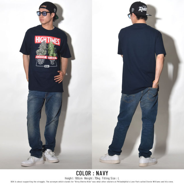 DGK ディージーケー 半袖Tシャツ DGK × HIGH TIMES OPTIONS TEE NAVY (PTM-1065)