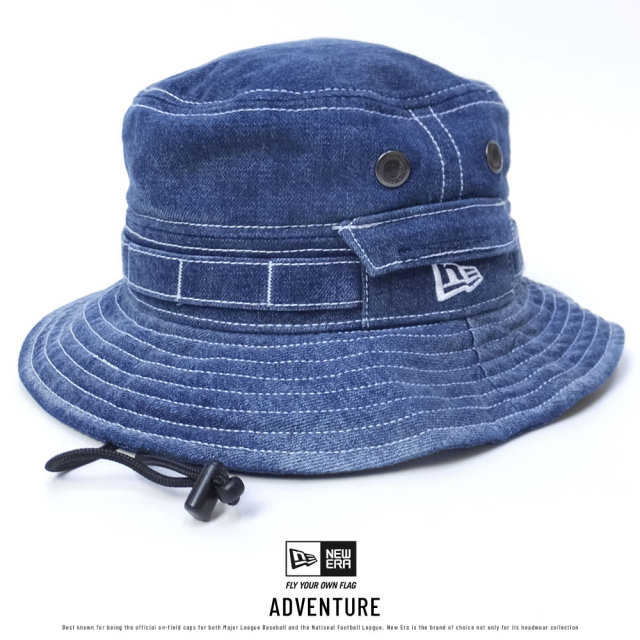 NEW ERA ニューエラ アドベンチャーハット ADVENTURE ウォッシュドインディゴデニム ホワイトステッチ (11715674)
