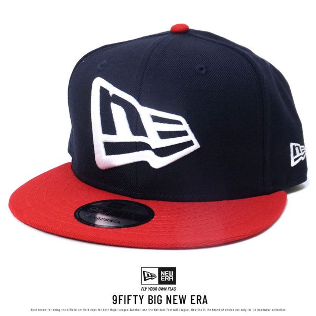 NEW ERA ニューエラ フラットバイザーキャップ 9FIFTY ニューエラフラッグ ネイビー×ホワイト スカーレットバイザー (11715684)