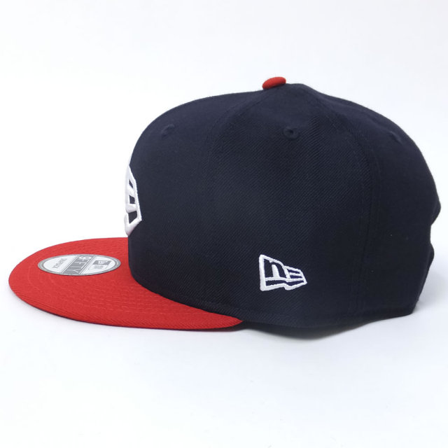 NEW ERA ニューエラ フラットバイザーキャップ 9FIFTY ニューエラフラッグ ネイビー×ホワイト スカーレットバイザー (11715684)