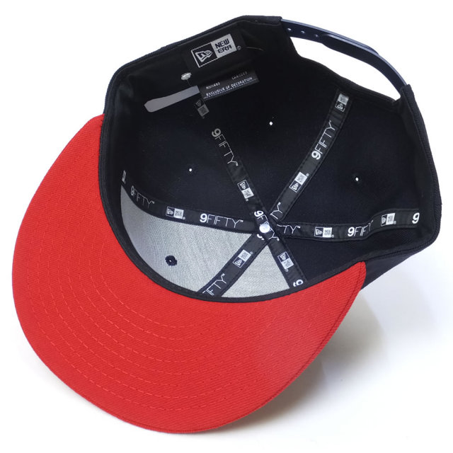 NEW ERA ニューエラ フラットバイザーキャップ 9FIFTY ニューエラフラッグ ネイビー×ホワイト スカーレットバイザー (11715684)
