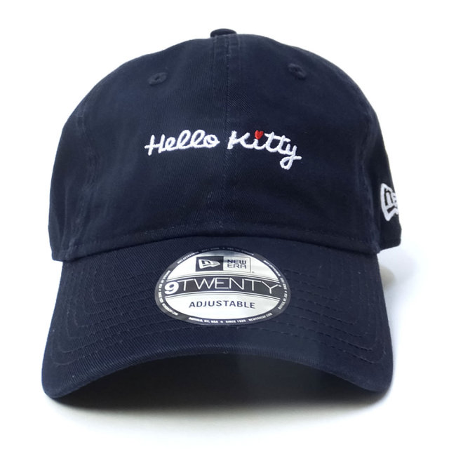 NEW ERA ニューエラ コラボ カーブバイザーキャップ 9TWENTY クロスストラップ ハローキティ スクリプト ネイビー (11715734)