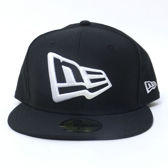 NEW ERA ニューエラ フラットバイザーキャップ 59FIFTY ニューエラフラッグ ブラック×ホワイト (11715742)