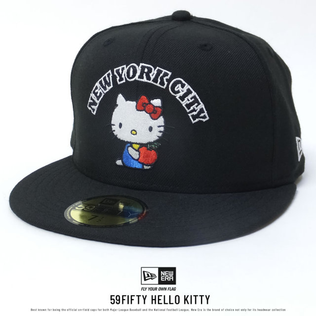NEW ERA ニューエラ コラボ フラットバイザーキャップ 59FIFTY ハローキティ NEW YORK CITY ブラック (11715750)
