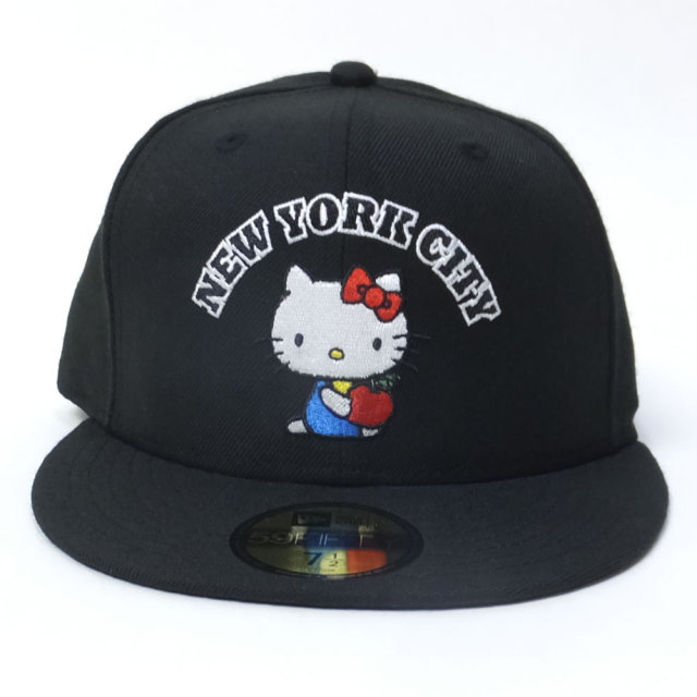 NEW ERA ニューエラ コラボ フラットバイザーキャップ 59FIFTY ハローキティ NEW YORK CITY ブラック (11715750)