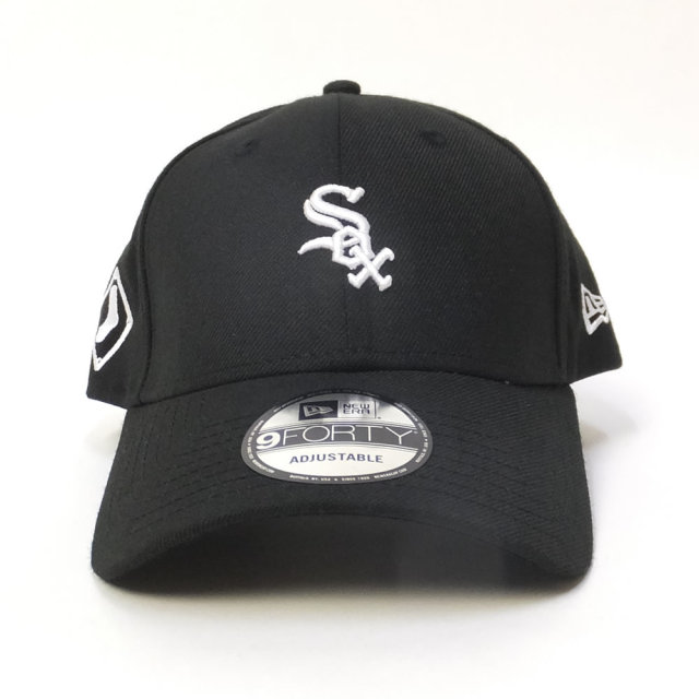 NEW ERA ニューエラ カーブバイザーキャップ 9FORTY シカゴ・ホワイトソックス ブラック×ホワイト サイドプライマリーロゴ (11775365)