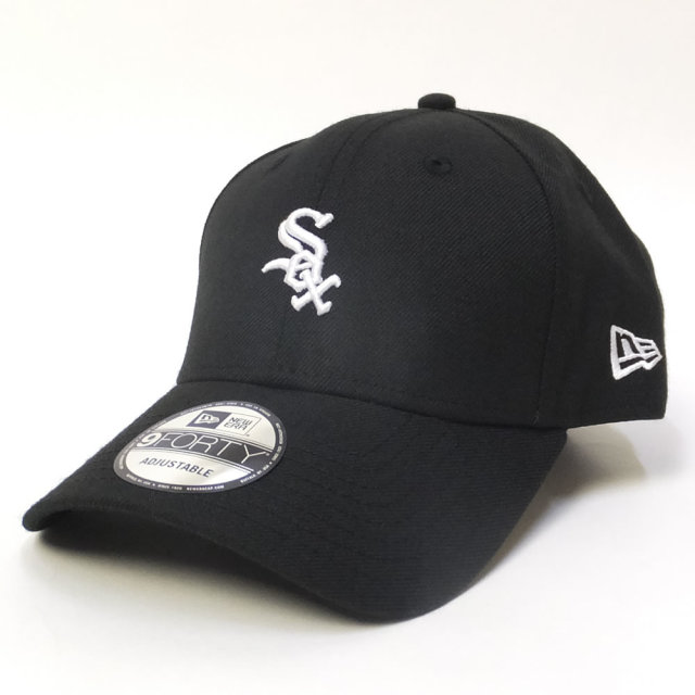 NEW ERA ニューエラ カーブバイザーキャップ 9FORTY シカゴ・ホワイトソックス ブラック×ホワイト サイドプライマリーロゴ (11775365)