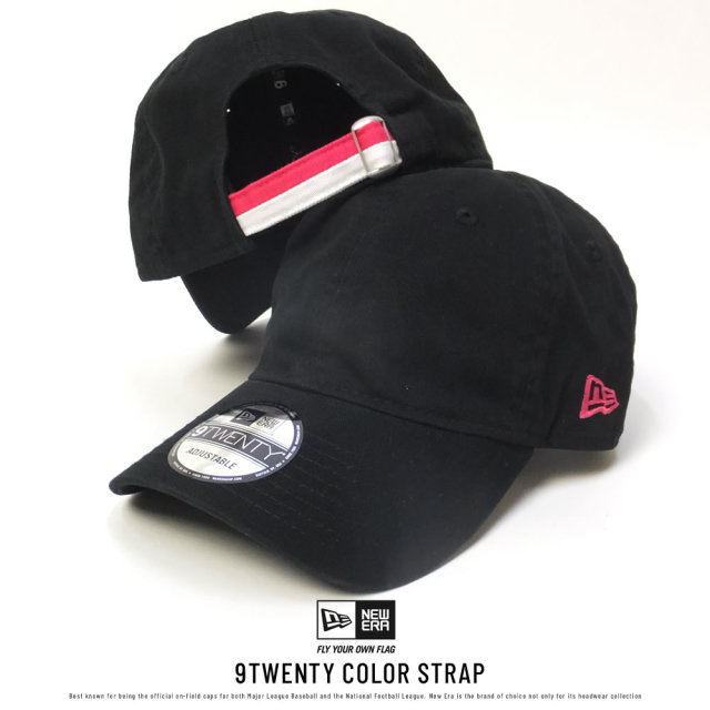 NEW ERA ニューエラ カーブバイザーキャップ 9TWENTY クロスストラップ ブラック カラーストラップ (11775380)
