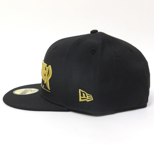 NEW ERA ニューエラ フラットバイザーキャップ コラボ 59FIFTY スラッシャーマガジン ロゴ ブラック×メタリックゴールド (11775390)
