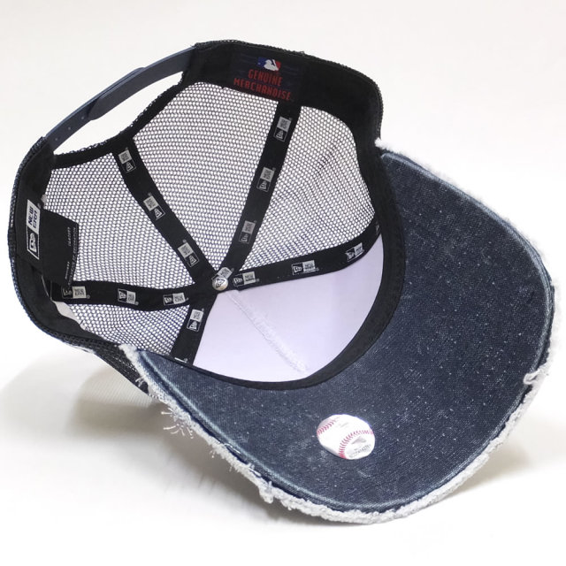 NEW ERA ニューエラ メッシュキャップ 9FORTY Aフレーム トラッカー スパンコール ニューヨーク・ヤンキース スター イタリアンウォッシュ ネイビー/ホワイト (11781428)