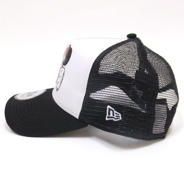 NEW ERA ニューエラ コラボ メッシュキャップ 9FORTY Aフレーム トラッカー ディズニー ミニーマウス スパンコール ブラック/ホワイト (11781437)