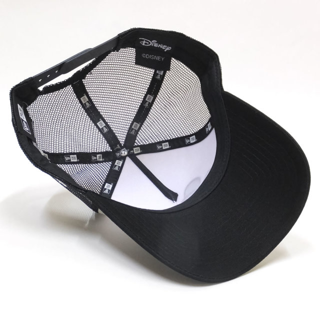 NEW ERA ニューエラ コラボ メッシュキャップ 9FORTY Aフレーム トラッカー ディズニー ミニーマウス スパンコール ブラック/ホワイト (11781437)