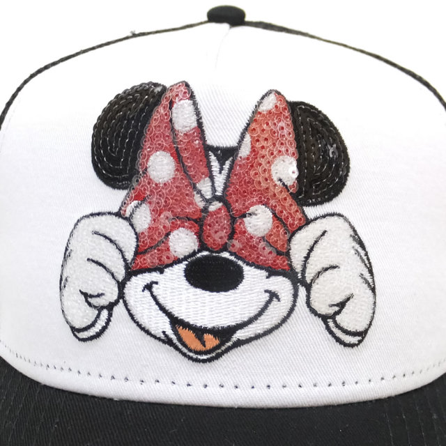 NEW ERA ニューエラ コラボ メッシュキャップ 9FORTY Aフレーム トラッカー ディズニー ミニーマウス スパンコール ブラック/ホワイト (11781437)