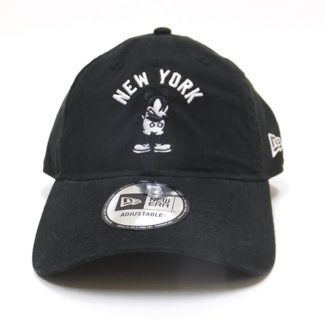 NEW ERA ニューエラ コラボ カーブバイザーキャップ 9THIRTY クロスストラップ ディズニー ミッキーマウス NEW YORK ブラック (11781579)
