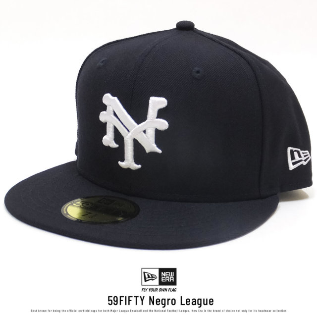 NEW ERA ニューエラ フラットバイザーキャップ 59FIFTY 二グロリーグ ニューヨーク・キューバンズ ネイビー×ホワイト (11781685)