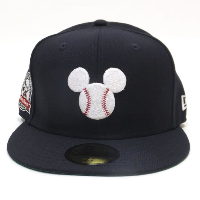 NEW ERA ニューエラ コラボ フラットバイザーキャップ 59FIFTY ディズニー ミッキーマウス シルエット ボール ネイビー (11781707)
