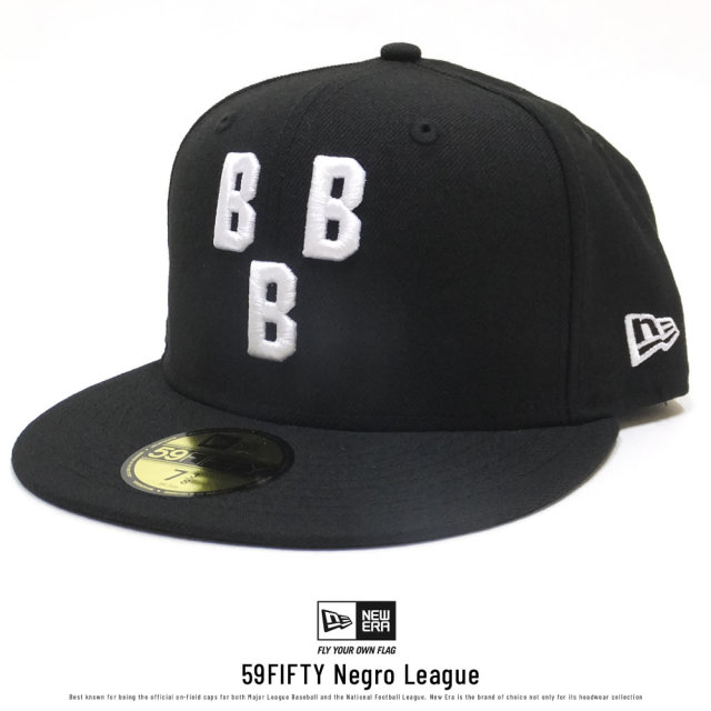 NEW ERA ニューエラ フラットバイザーキャップ 59FIFTY 二グロリーグ バーミンガム・ブラックバロンズ ブラック×ホワイト (11781719)