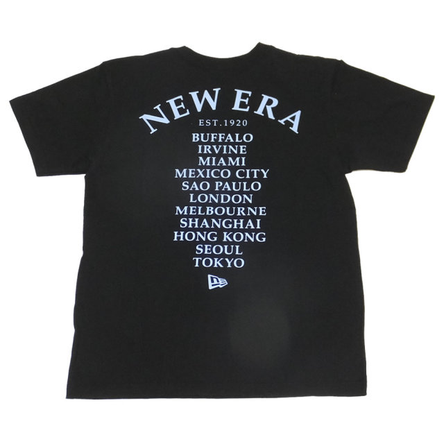 NEW ERA ニューエラ 半袖コットンTシャツ ワールドワイド ブラック×ライトブルー 11782969