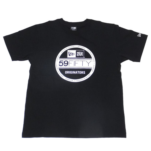 NEW ERA ニューエラ 半袖コットンTシャツ バイザーステッカー ブラック×ホワイト 11782976