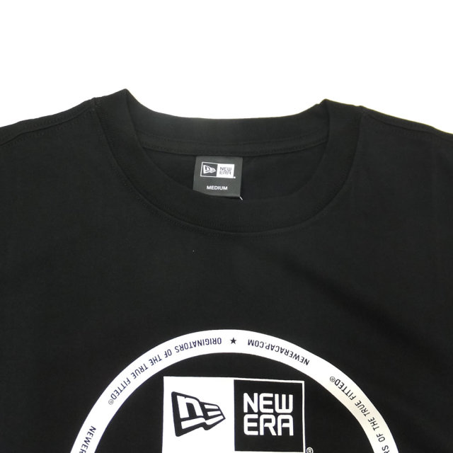 NEW ERA ニューエラ 半袖コットンTシャツ バイザーステッカー ブラック×ホワイト 11782976