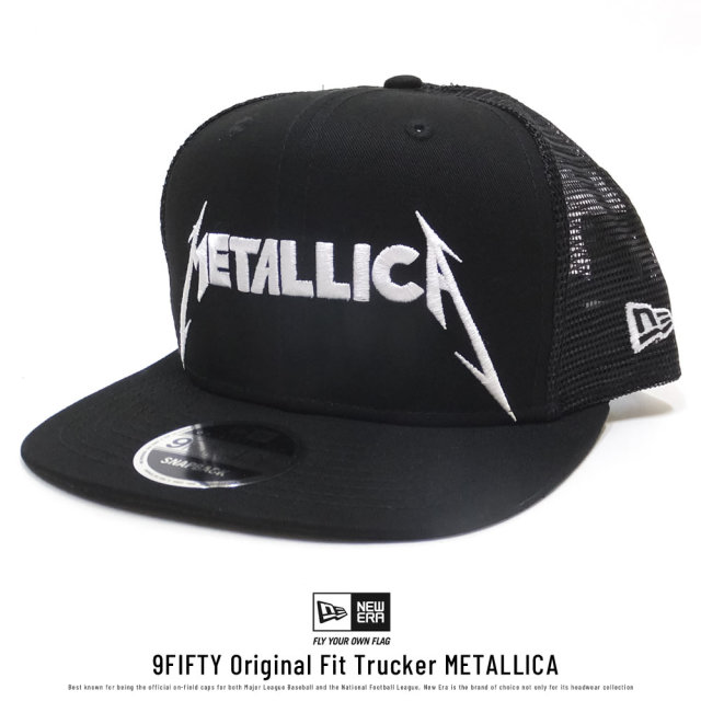 NEW ERA ニューエラ コラボ メッシュキャップ 9FIFTY Original Fit トラッカー METALLICA メタリカ ロゴ ブラック×ホワイト 11797094