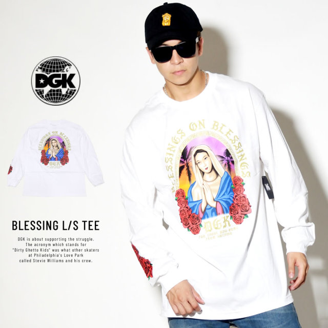 DGK ディージーケー 長袖Tシャツ BLESSING L/S TEE ホワイト DLS-356