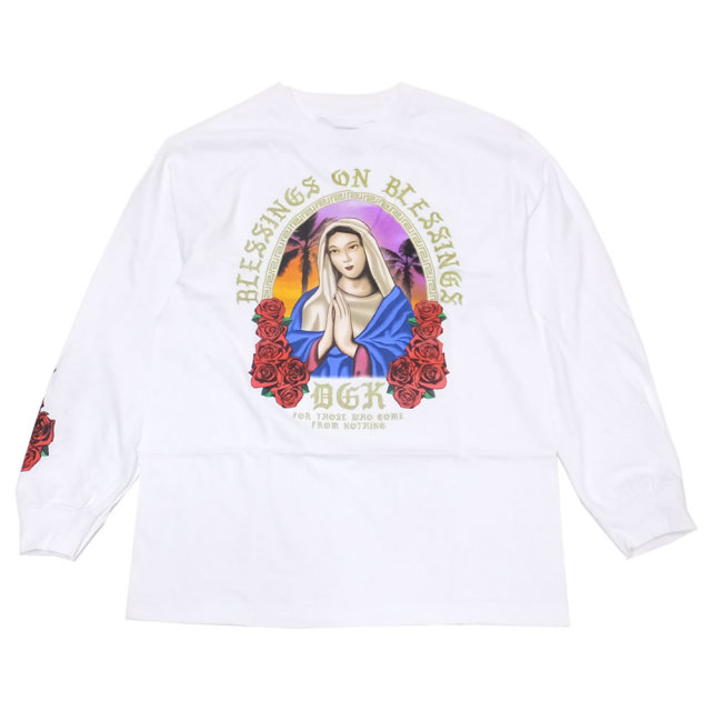 DGK ディージーケー 長袖Tシャツ BLESSING L/S TEE ホワイト DLS-356