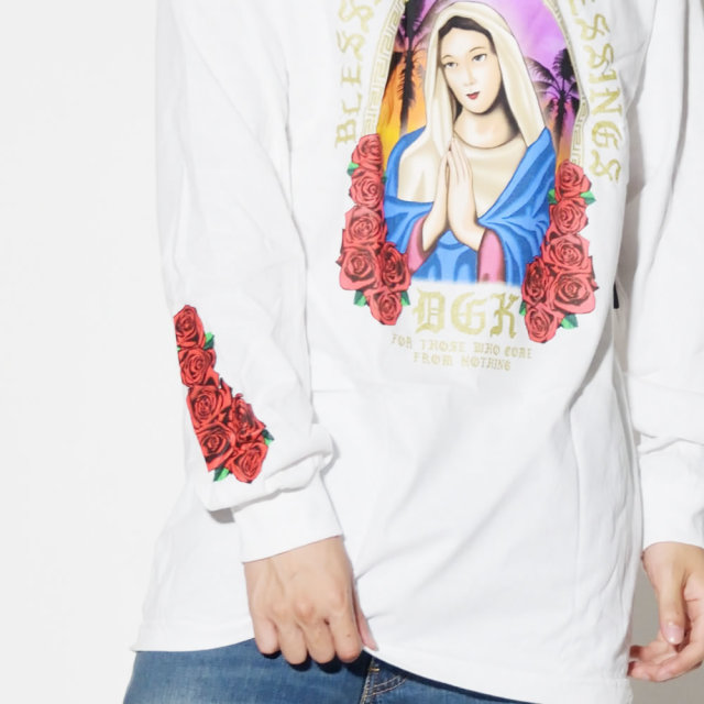 DGK ディージーケー 長袖Tシャツ BLESSING L/S TEE ホワイト DLS-356
