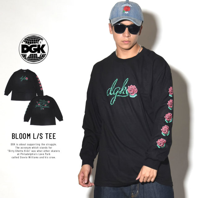 DGK ディージーケー 長袖Tシャツ BLOOM L/S TEE ブラック DLS-358