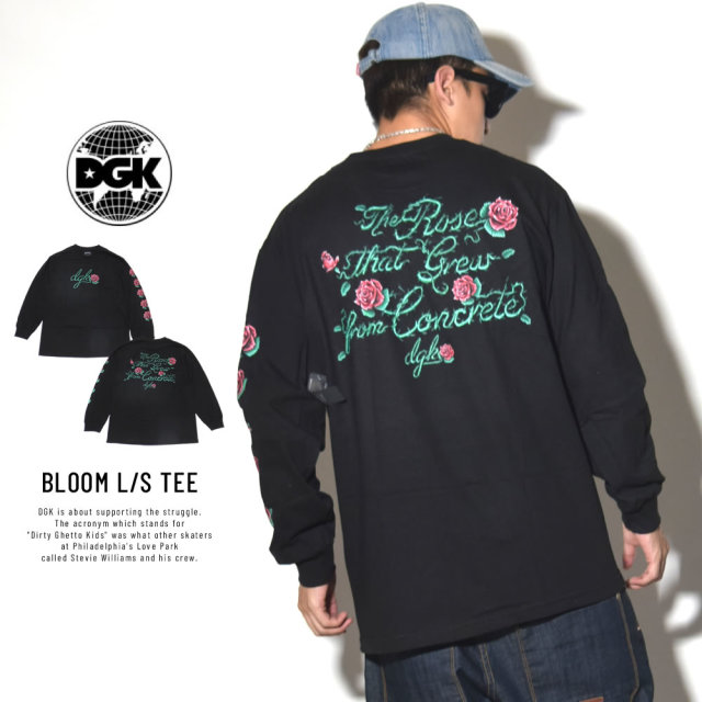 DGK ディージーケー 長袖Tシャツ BLOOM L/S TEE ブラック DLS-358