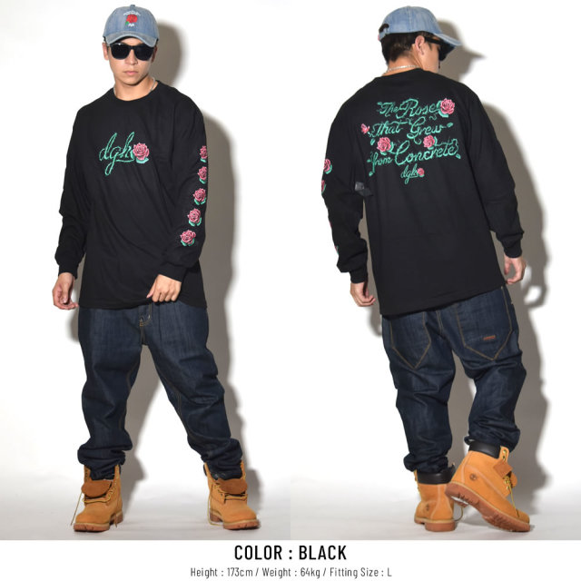 DGK ディージーケー 長袖Tシャツ BLOOM L/S TEE ブラック DLS-358