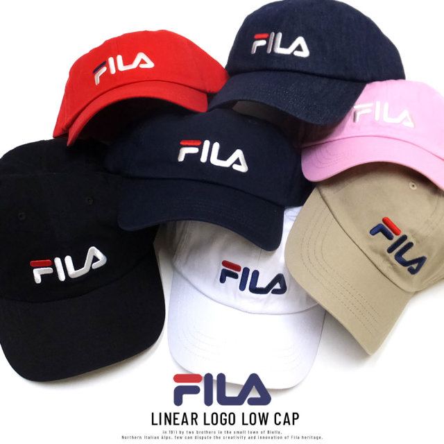 FILA フィラ カーブバイザーキャップ LINEAR LOGO LOW CAP 185713520