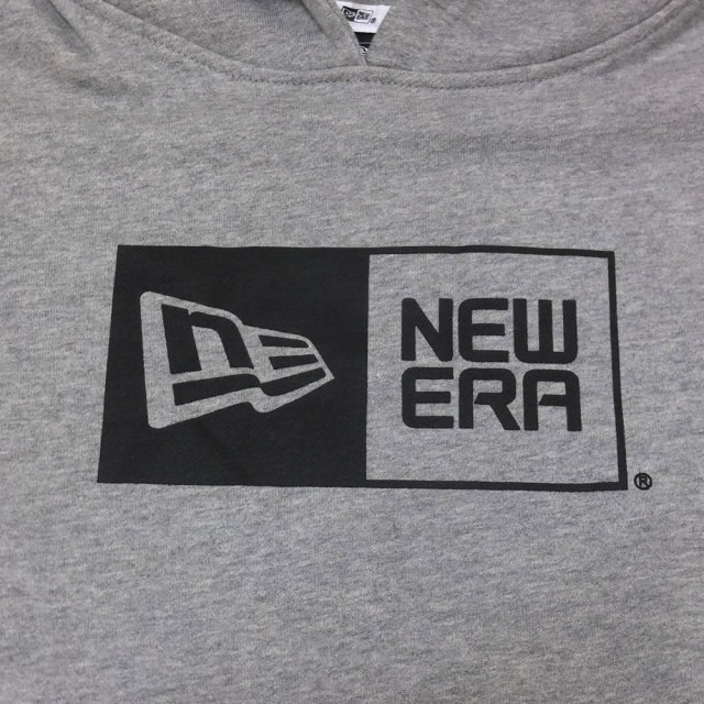 NEW ERA ニューエラ スウェットプルオーバーフーディー ボックスロゴ グレー×ブラック 11783043