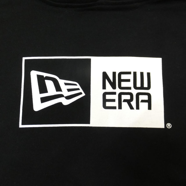 NEW ERA ニューエラ スウェットプルオーバーフーディー ボックスロゴ ブラック×ホワイト 11783044