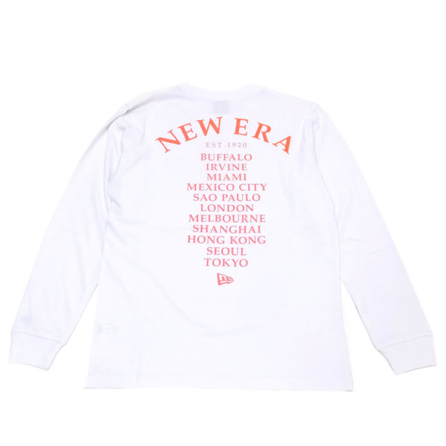 NEW ERA ニューエラ 長袖Tシャツ ワールドワイド ホワイト×ラバレッド 11783066