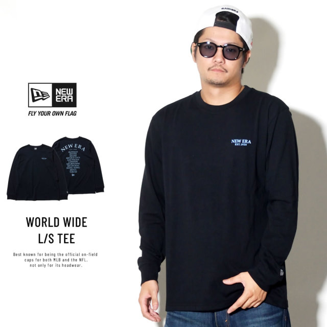 NEW ERA ニューエラ 長袖Tシャツ ワールドワイド ブラック×ライトブルー 11783067