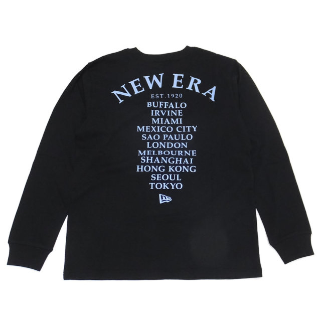 NEW ERA ニューエラ 長袖Tシャツ ワールドワイド ブラック×ライトブルー 11783067
