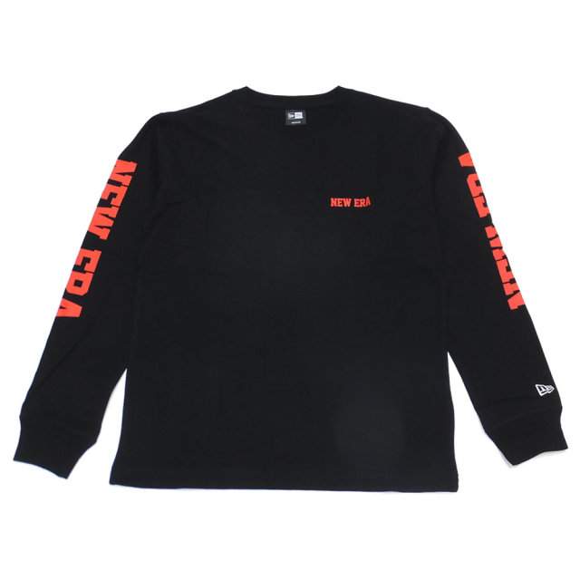 NEW ERA ニューエラ 長袖Tシャツ NEWERAタイポグラフィ ブラック×レッド 11783076