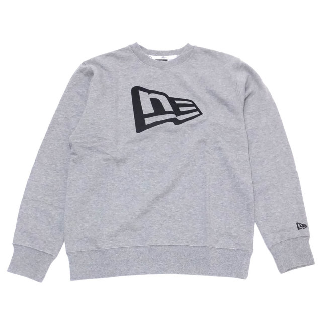 NEW ERA ニューエラ スウェットクルーネック フラッグロゴ グレー×ブラック 11783483