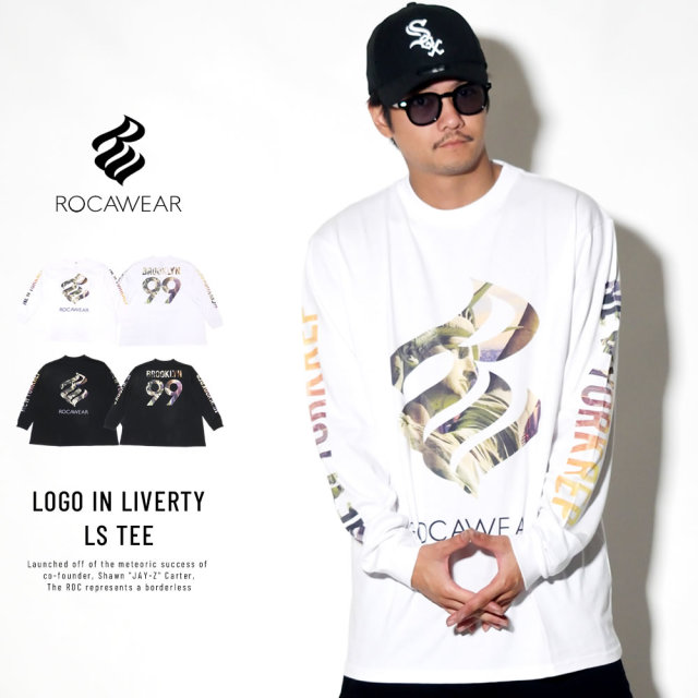 ROCAWEAR ロカウェア 長袖Tシャツ LOGO IN LIVERTY LS TEE RW183T01